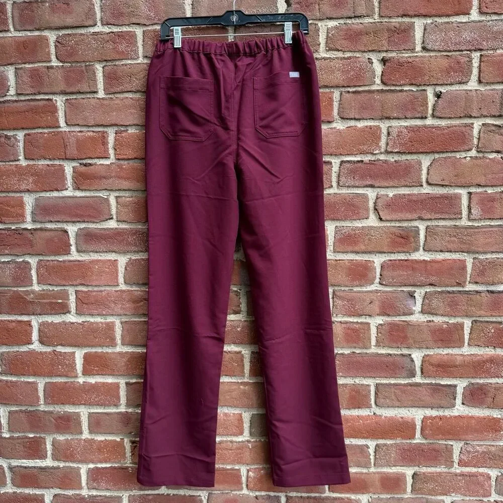 FIGS Men's Pisco Basic Straight Leg Structured Fit Scrub Pants Burgundy S NWT